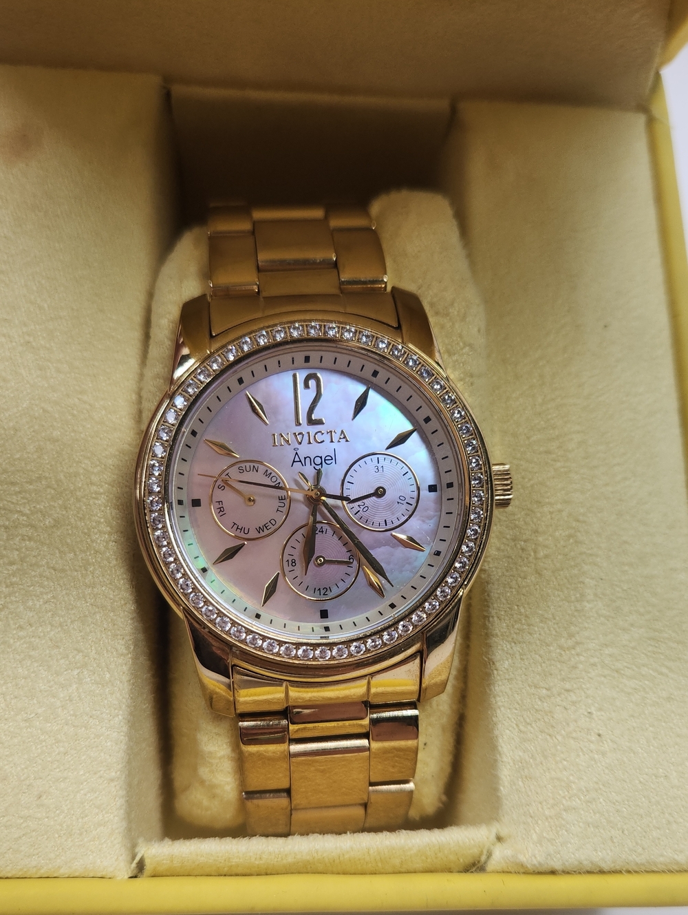 2018 Invicta Angel Women's Gold Watch with Mother-of-Pearl Dial 11772
